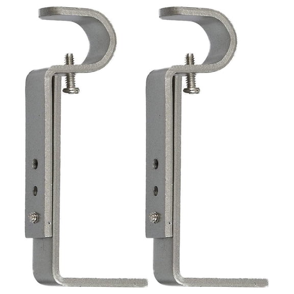 Urbanest Single Curtain Rod Bracket for 3/4" Drapery Rod, Adjustable Wall Mount Curtain Rod Holder, Heavy-Duty Metal Curtain Hardware, 2 Pieces, Pewter