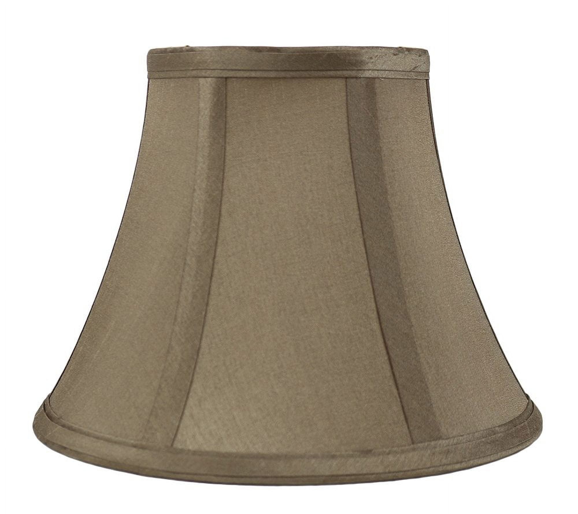 Golden Taupe Faux Silk Bell Lampshade with Nickel Fitter