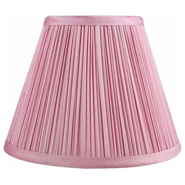 Pink Faux Silk Mushroom Pleated Bell Lamp Shade, 9-inch