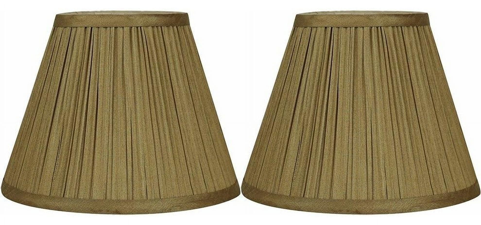 Urbanest Softback Mushroon Pleated Lamp Shade – 5" Top x 9" Bottom x 7" Slant Height – Gold Lamp Shade – Classic Softback Lampshade for Table Lamp, Wall Lamp & Accent Lighting - 2 Pieces