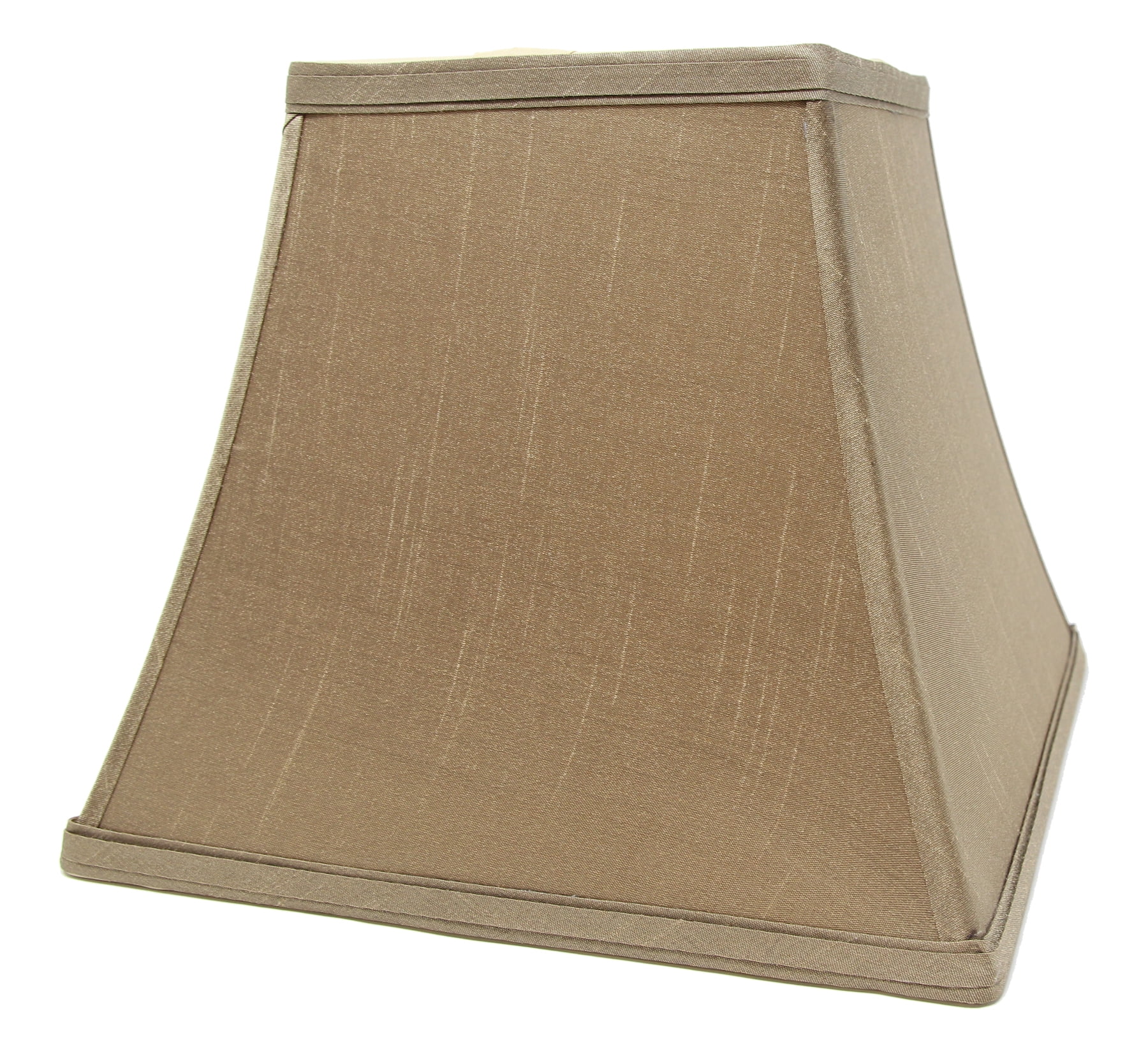 Taupe Faux Silk Square Bell Lampshade with Nickel Fitter