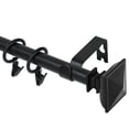 thumbnail image 1 of Urbanest Single Curtain Rod with 16 Clip Rings & Decorative Square Urn Finials – Classic Metal Window Drapery Rod Set, Heavy-Duty & Adjustable, 5/8" Diameter, 48" to 84", Matte Black, 1 of 6