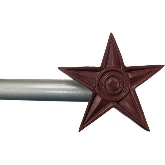 Urbanest Star Window Curtain Drapery Rod Set (Red Star Finial, 48"-84")