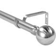 thumbnail image 1 of Urbanest Adjustable Single Curtain Rod Set Steel Ball Finials – 1 -Inch Diameter, With Brushed Steel Rod, 28–48 Inches, 1 of 6
