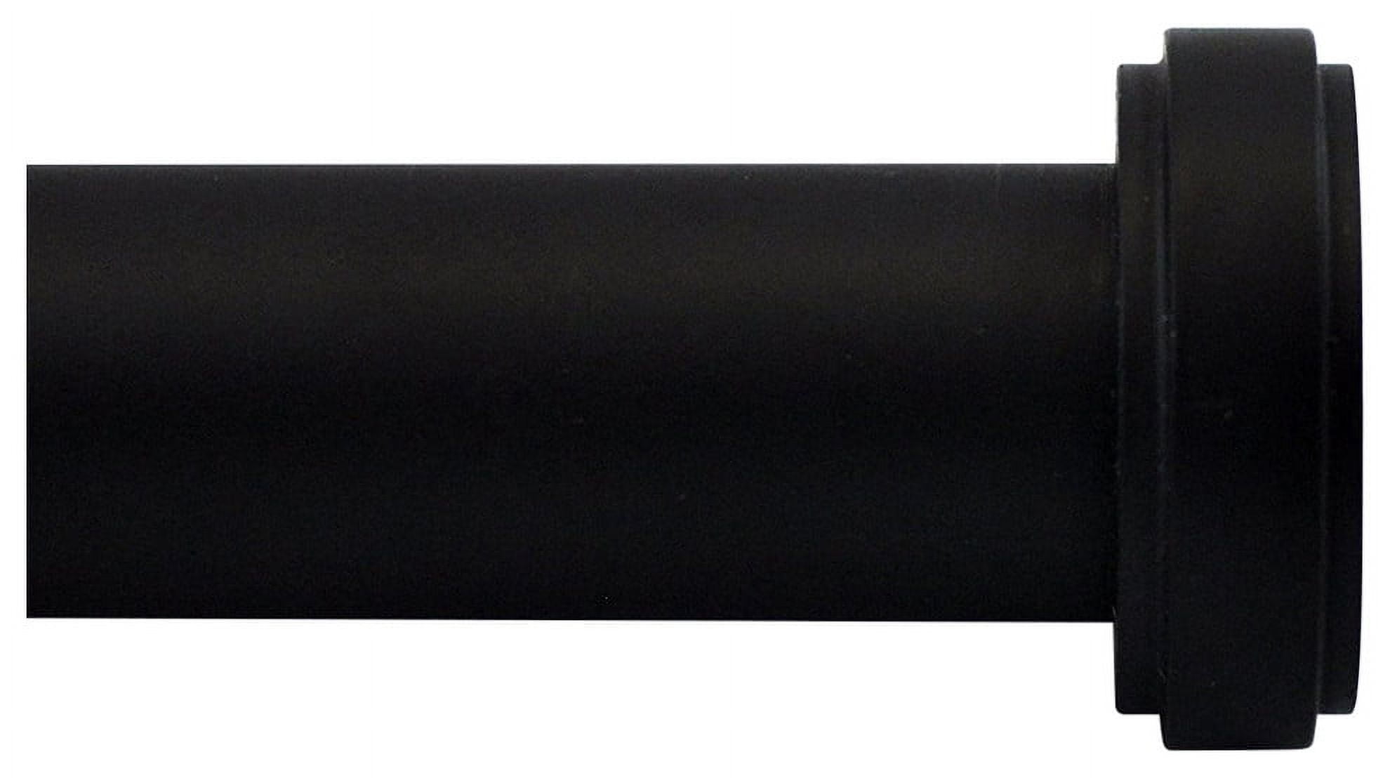 Urbanest Steel Button Curtain Rod, 3/4", Black, 48"-84"