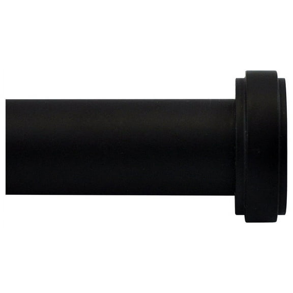 Urbanest Steel Button Curtain Rod, 3/4", Black, 84"-120"