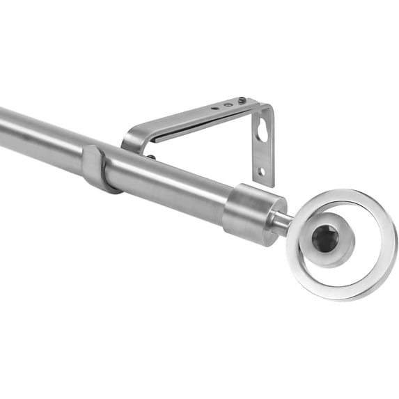 Urbanest Adjustable Single Curtain Rod Set Stella Finials – 3/4-Inch Diameter, With Brushed Steel Rod, 84–120 Inches