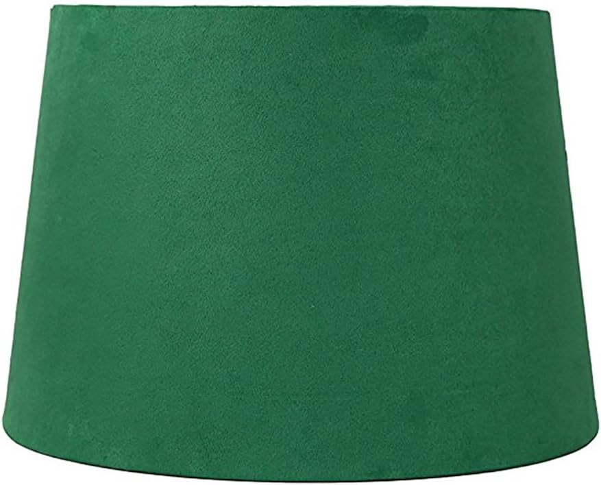Urbanest Hardback Suede Drum Lampshade – 10" Top x 12" Bottom x 8.5" Slant Height – Kelly Green Tone – Spider Fitte- 1 Piece Suede Drum, Lampshade, , 12"