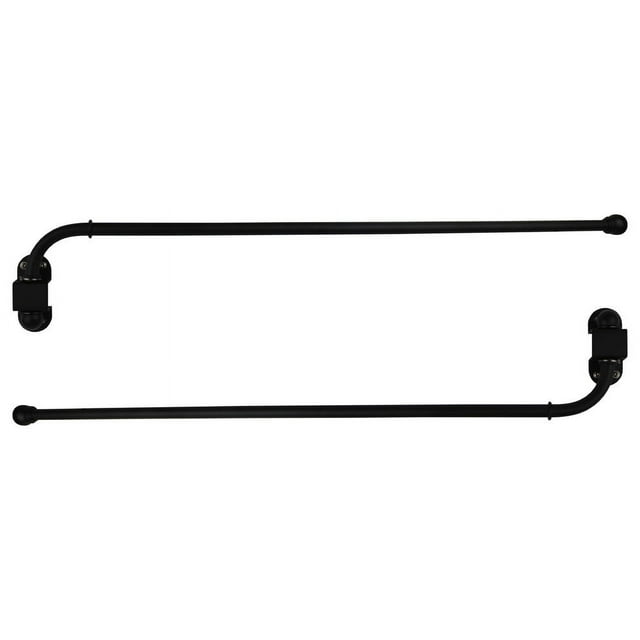 Urbanest Swing Arm Rods, 1/2", 24"38", Black, Set of 2