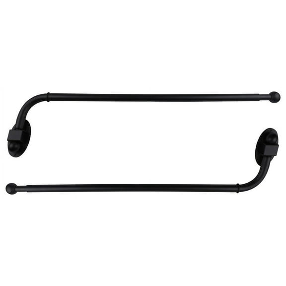 Urbanest Swing Arm Rods, 3/4", 24"-38", Black, Set of 2
