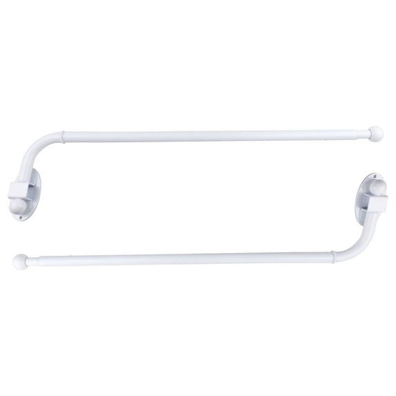 Urbanest Swing Arm Rods, 3/4", 24"-38", Glossy White, Set of 2