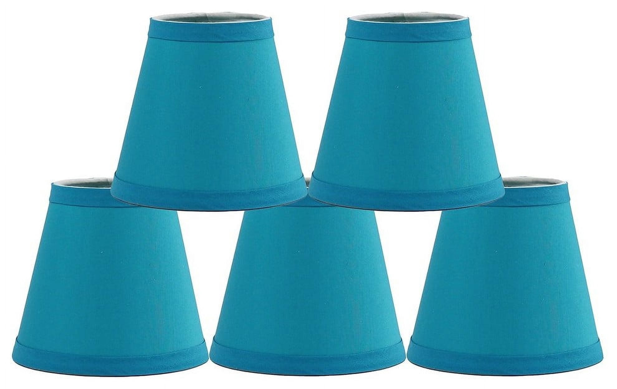 Urbanest Cotton Chandelier Empire Clip-on Shade, 3″ Top × 6″ Bottom × 5″ Slant Height – Replacement Lamp Shades for Chandelier, Pendant Light, Wall Sconce & Small Table Lamp, 5-Piece, Teal