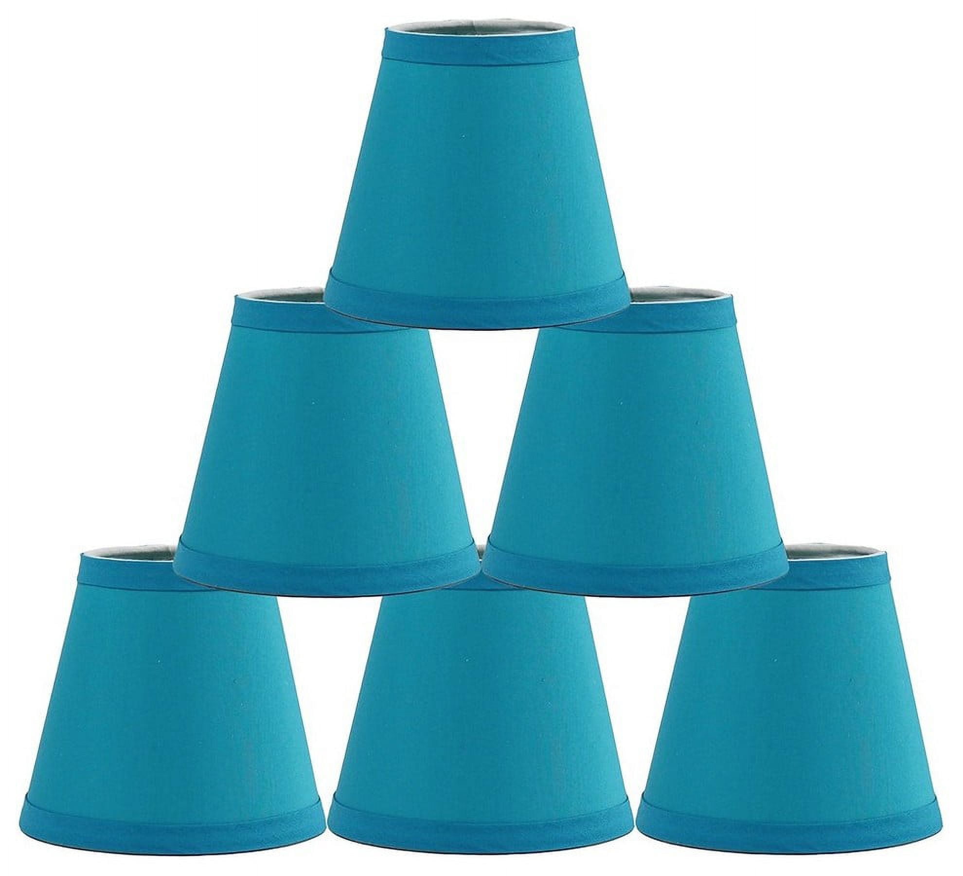 Urbanest Cotton Chandelier Empire Clip-on Shade, 3″ Top × 6″ Bottom × 5″ Slant Height – Replacement Lamp Shades for Chandelier, Pendant Light, Wall Sconce & Small Table Lamp, 6-Piece, Teal