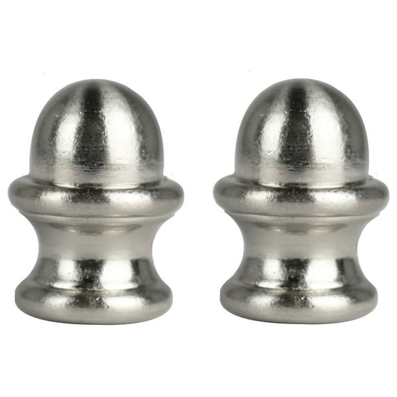 Urbanest Tottington Lamp Finial, 1 3/8" Tall, Brushed Nickel, Set of 2