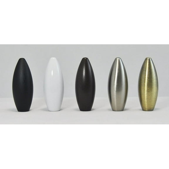 Urbanest Urbanest Bullet Lamp Finial, 2", Black