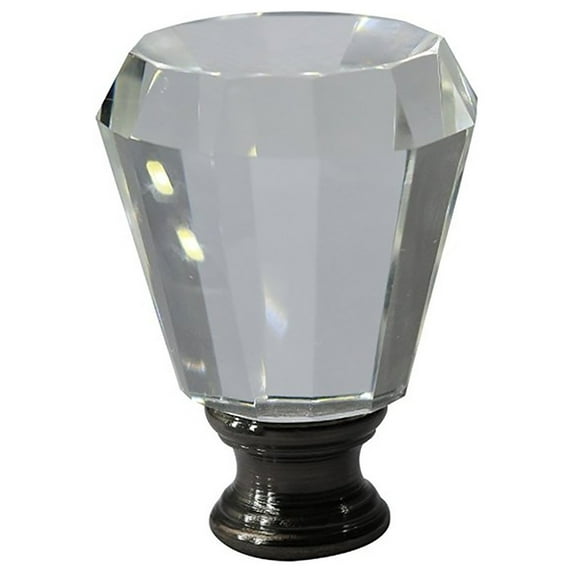 Urbanest Urbanest Crystal Anne Lamp Finial, Black With Antique Brass, 2"