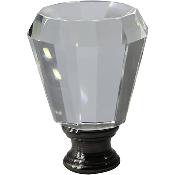 Urbanest Crystal Anne Lamp Finial – 2 Inch Tall, Black Base– Decorative Lamp Shade Finial for Table & Floor Lamps- 1 Piece