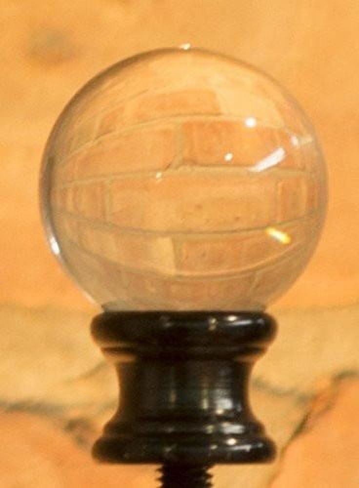 Urbanest Urbanest Crystal Ball Lamp Finial, 15/8", Matte Black Base