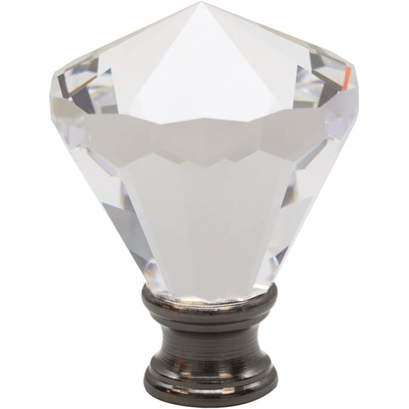 Urbanest Crystal Belle Lamp Finial – 2-3/16 Inch Tall, Black Base– Decorative Lamp Shade Finial for Table & Floor Lamps- 1 Piece