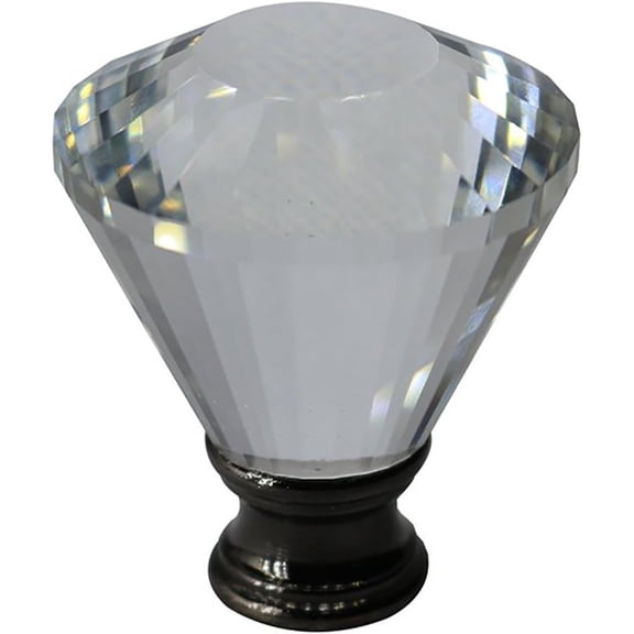 Urbanest Crystal Diana Lamp Finial – 2 Inch Tall, Black Base– Decorative Lamp Shade Finial for Table & Floor Lamps- 1 Piece