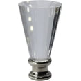 thumbnail image 1 of Urbanest Crystal Trumpet Lamp Finial – 2-11/32 Inch Tall, Brushed Steel Base– Decorative Lamp Shade Finial for Table & Floor Lamps- 1 Piece, 1 of 1