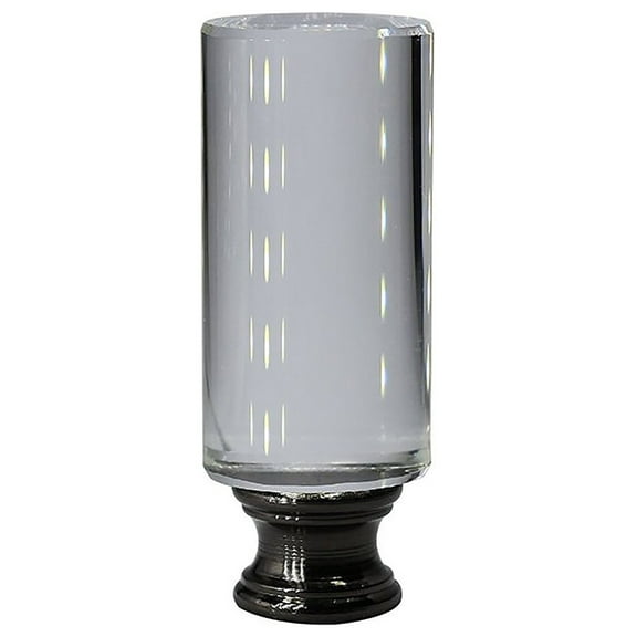 Urbanest Urbanest Crystal Tubo Lamp Finial, Black With Antique Brass, 2 9/16"