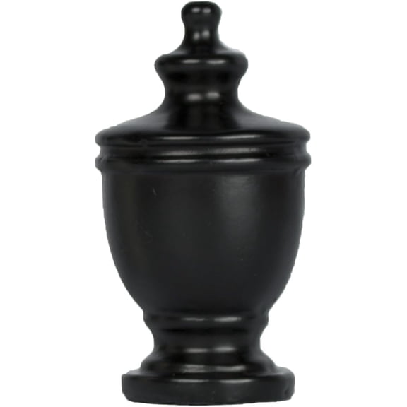 Urbanest Deluxe Urn Lamp Finial – 1-7/8 Inch Tall, Distressed Black – Decorative Lamp Shade Finial for Table & Floor Lamps- 1 Piece