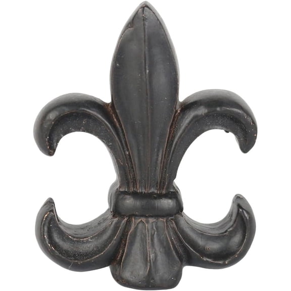 Urbanest Fleur de Lis Lamp Finial – 2 3/8 Inch Tall, Black With Copper Highlight – Decorative Lamp Shade Finial for Table & Floor Lamps- 1 Piece