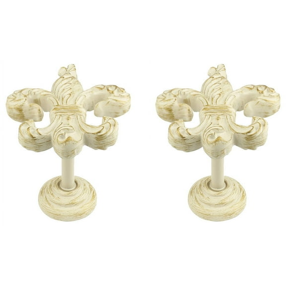 Urbanest Medallion Curtain Holdback – Elegant Drapery Tieback, Farmhouse Drapery Hardware for Stylish Window Treatments, 2 Pieces, Gilded French White
