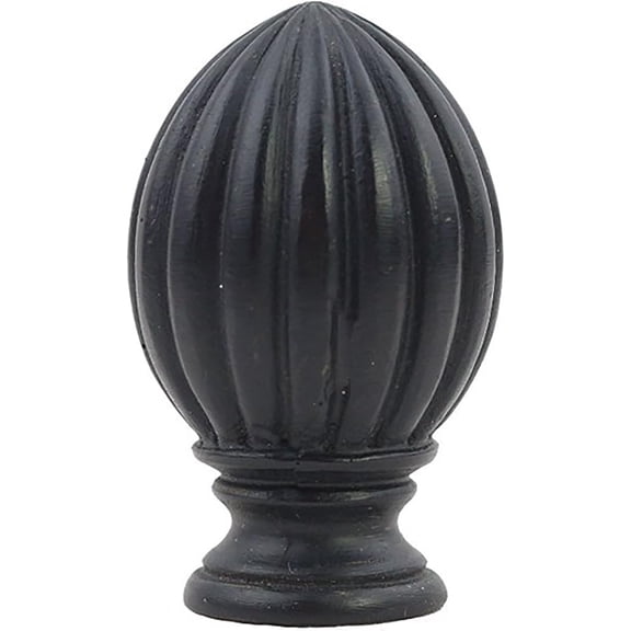 Urbanest Fluted Lamp Finial – 2 Inch Tall, Distressed Black – Decorative Lamp Shade Finial for Table & Floor Lamps- 1 Piece