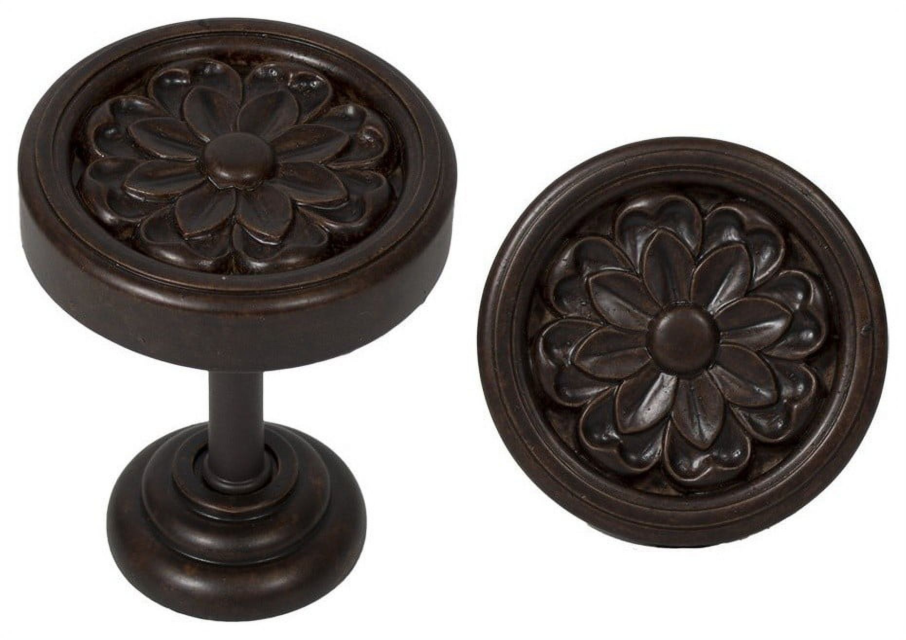 Urbanest Urbanest Primrose Medallion Drapery Holdbacks, Mahogany, Set