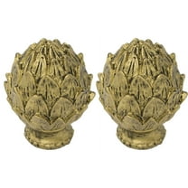 Urbanest Urbanest Set of 2 Artichoke Lamp Finial, 2", Antique Gold