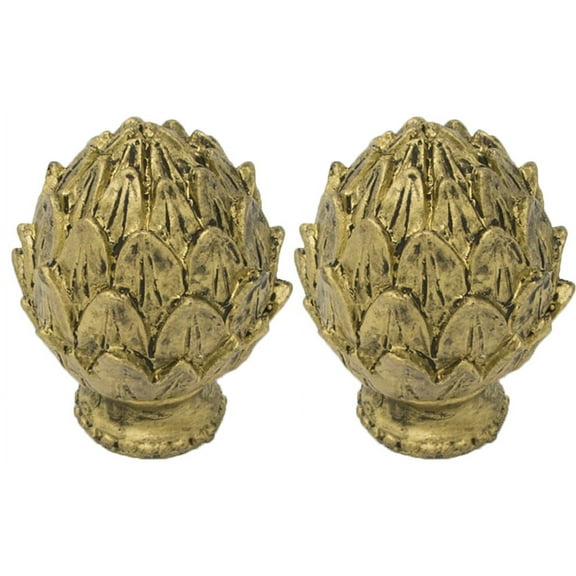 Urbanest Urbanest Set of 2 Artichoke Lamp Finial, 2", Antique Gold