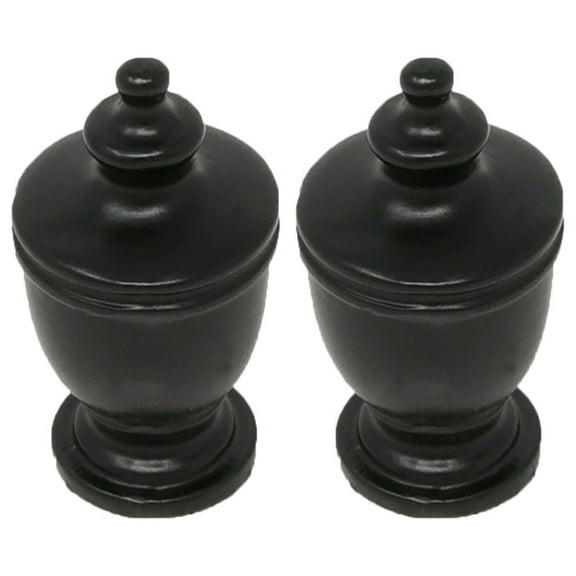 Urbanest Urbanest Set of 2 Deluxe Urn Lamp Finial, 1 7/8", Distressed Black