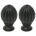 thumbnail image 1 of Urbanest Fluted Lamp Finial – 2 Inch Tall, Distressed Black – Decorative Lamp Shade Finial for Table & Floor Lamps- 2 Pieces, 1 of 1