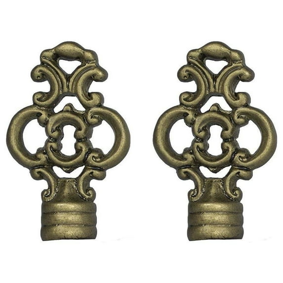 Urbanest Urbanest Set of 2 Key Lamp Finials, 2 3/8", Antique Gold