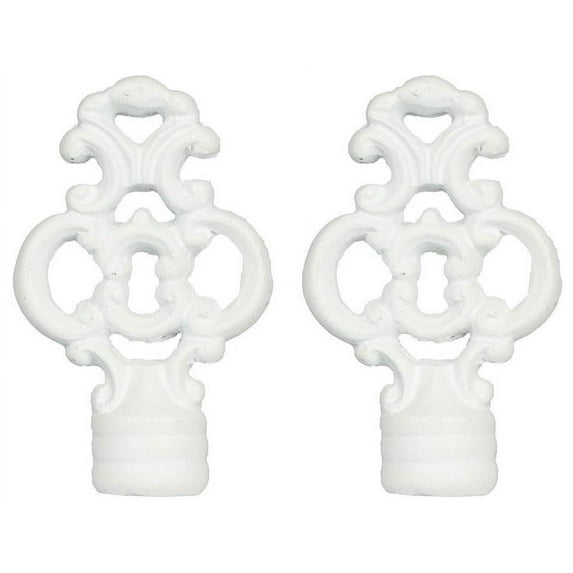 Urbanest Urbanest Set of 2 Key Lamp Finials, 2 3/8", Matte White