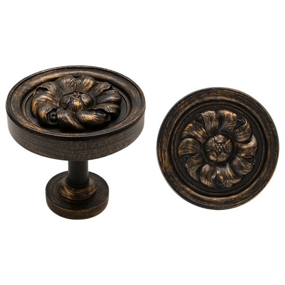 Urbanest Medallion Curtain Holdback – Elegant Drapery Tieback, Farmhouse Drapery Hardware for Stylish Window Treatments, 2 Pieces, Burnt Gold