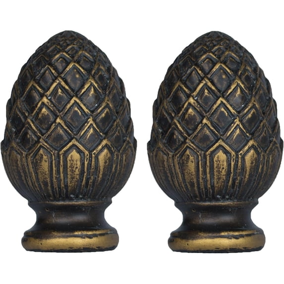 Urbanest Pineapple Lamp Finial – 2 Inch Tall, Bronze With Gold Highlights – Decorative Lamp Shade Finial for Table & Floor Lamps- 2 Pieces