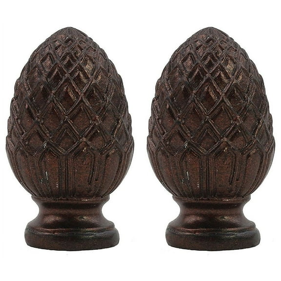 Urbanest Urbanest Set of 2 Pineapple Lamp Finials, 2", Oil-rubbed Bronze