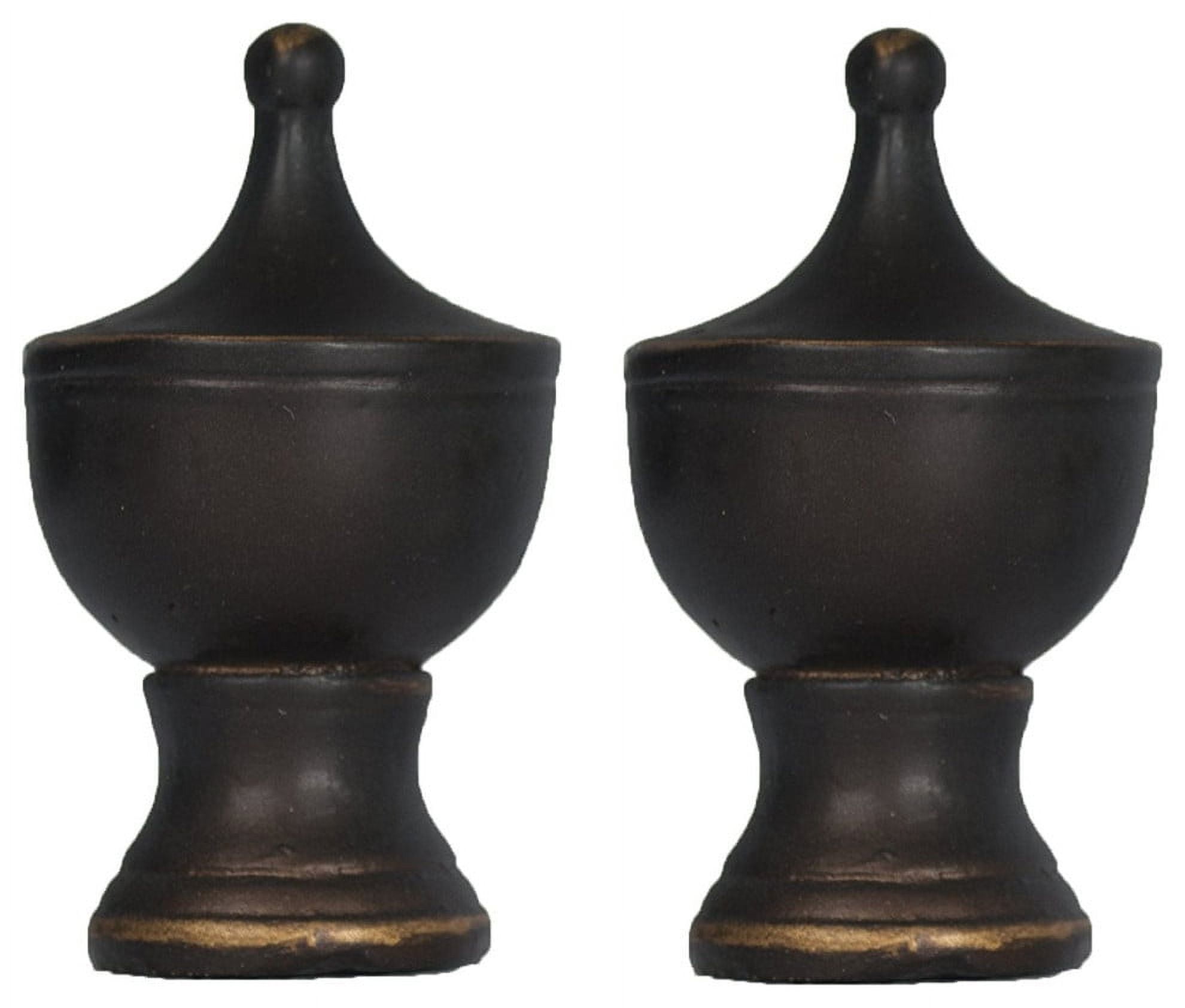Urbanest Urbanest Set of 2 Urn Lamp Finials, 1 3/4", Bronze With Gold
