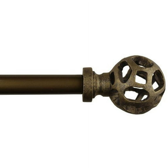 Urbanest Viking Ball Single Curtain Rod and Hardware Set