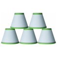 thumbnail image 1 of Urbanest White Cotton With Green Trim Chandelier Lamp Shade, 3x6x5", Set of 5, 1 of 1