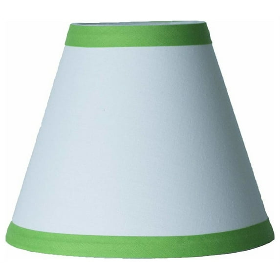 Urbanest White Cotton With Green Trim Chandelier Lamp Shade, 3x6x5"