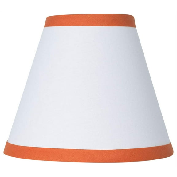 Urbanest White Cotton With Orange Trim Chandelier Lamp Shade, 3x6x5"
