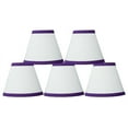thumbnail image 1 of Urbanest White Cotton With Purple Trim Chandelier Lamp Shade, 3x6x5", Set of 5, 1 of 1
