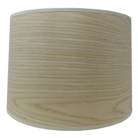 Urbanest Hardback White Oak Veneer Drum Lampshade – 12" Top x 13" Bottom x 8.5" Slant Height – White Oak Tone –Spider Fitter- Classic Lampshade for Table Lamps, Floor Lamps & Accent Lighting- 1 Piece