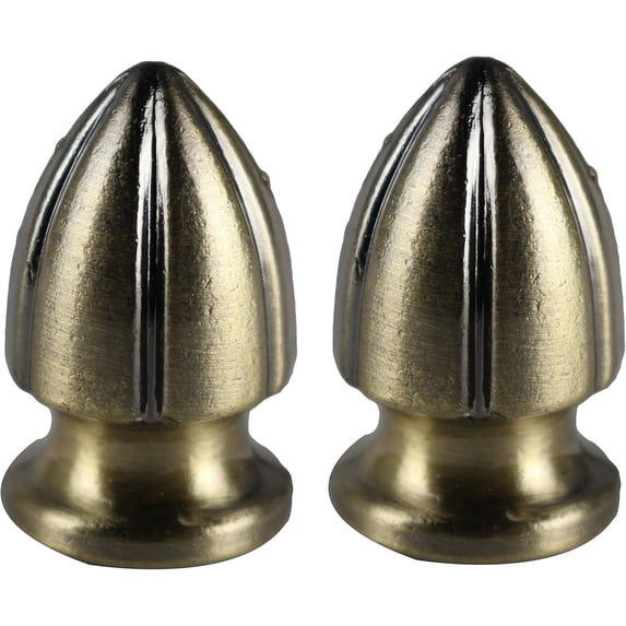 Urbanest Wilton Lamp Finial – 1 1/4 Inch Tall, Antique Brass– Decorative Lamp Shade Finial for Table & Floor Lamps- 2 Pieces