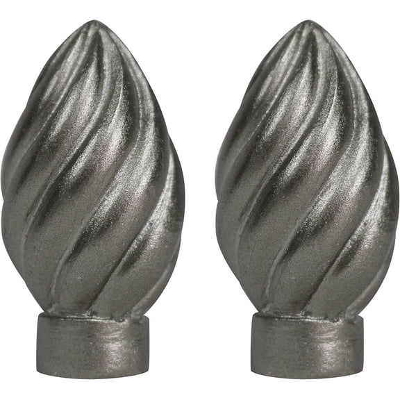 Urbanest Worcester Lamp Finial – 2 3/8 Inch Tall, Pewter– Decorative Lamp Shade Finial for Table & Floor Lamps- 2 Pieces