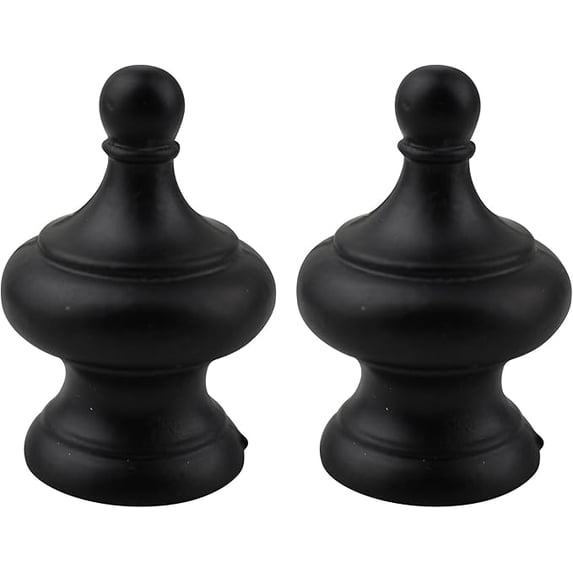 Urbanest Worsley Lamp Finial – 1 3/4 Inch Tall, Matte Black– Decorative Lamp Shade Finial for Table & Floor Lamps- 2 Pieces